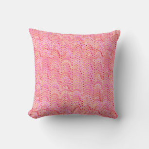 Coussin motif à vague Abstrait - teintes rose pâle