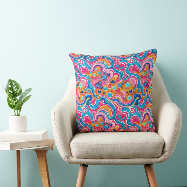 Coussin motif Abstrait 1194 avec art fluide -Lancer l'orei (Chaise)