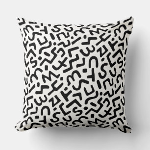 Coussin Motif Abstrait 170822 - Noir sur blanc