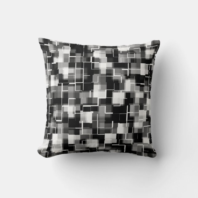 Coussin Motif Abstrait  Black White (Recto)