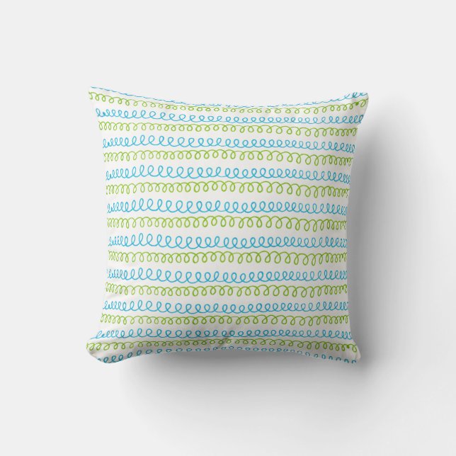 Coussin Motif abstrait bleu et vert (Recto)