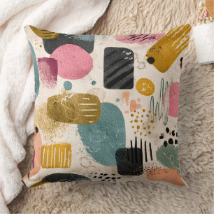 Coussin Motif Abstrait Boho moderne Coloré texturé