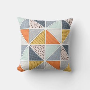 Coussin Motif Abstrait, carreaux patchwork.