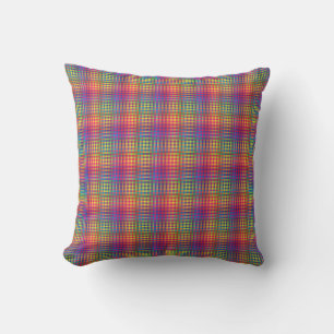 Coussin Motif Abstrait Coloré à Damier