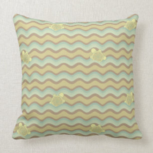 Coussin motif abstrait coloré, vagues
