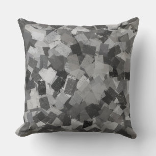 Coussin Motif Abstrait Cubisme Noir Gris