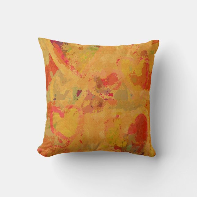 Coussin Motif abstrait de coeurs de couleurs toscanes (Recto)