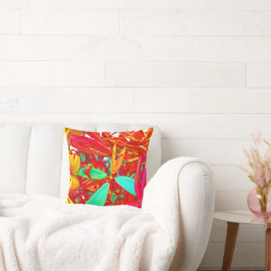Coussin Motif abstrait de couleurs vives