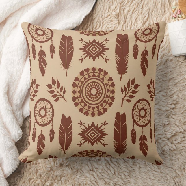 Coussin Motif Abstrait de la tribu Boho | Terre géométriqu (Couverture)
