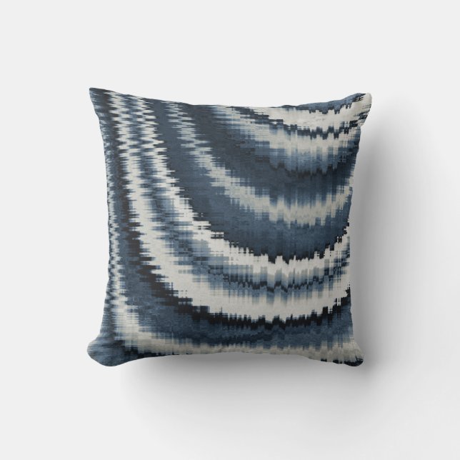 Coussin Motif Abstrait de Navy Earth Toned Blue (Recto)