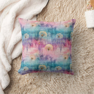Coussin Motif Abstrait de Pissenlit Vintage (6)
