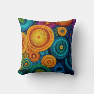 Coussin Motif Abstrait de Tourbillon Géométrique à Spirale