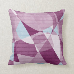 Coussin Motif Abstrait en poudre bleu et prune