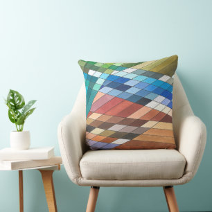 Coussin Motif Abstrait géométrique peint à la main