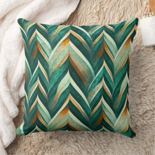 Coussin Motif abstrait géométrique vert olive de la nature