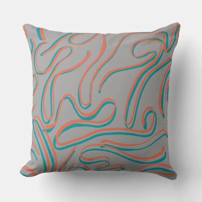 Coussin Motif Abstrait gris sans joint (Recto)