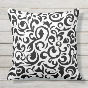 Coussin Motif abstrait noir et blanc