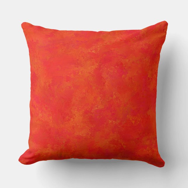 Coussin Motif Abstrait Orange Rouge (Recto)