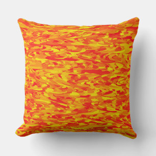 Coussin Motif Abstrait orange rouge jaune
