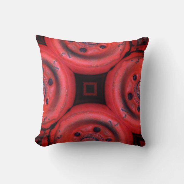 Coussin motif abstrait rouge et noir clair (Recto)