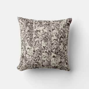 Coussin motif abstrait sépia