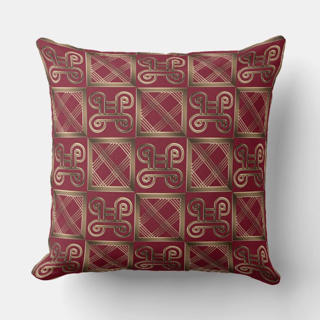 Coussin Motif africain ethnique avec des simbols d'Adinkra (Recto)