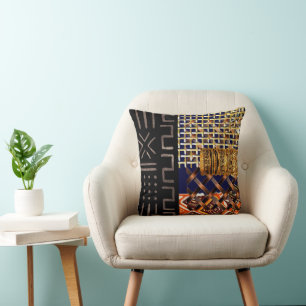 Coussin Motif Afrocentrique contemporain