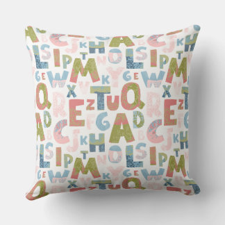 Coussin Motif Alphabet Vintage sans faille