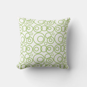 Coussin Motif anneaux vert et blanc