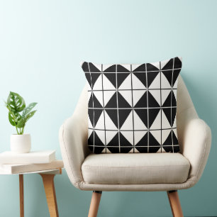 Coussin Motif Argyll Noir et Blanc