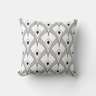 Coussin Motif Art déco noir et blanc