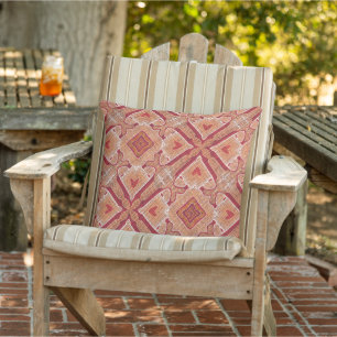 Coussin Motif artistique de carreaux bohémiens méditerrané
