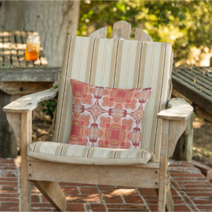Coussin Motif artistique de carreaux bohémiens méditerrané