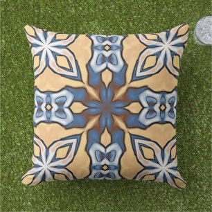 Coussin Motif artistique de carreaux boho méditerranéen ma
