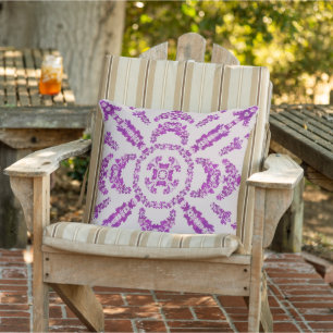 Coussin Motif artistique de fleur d'orchidée violette abst