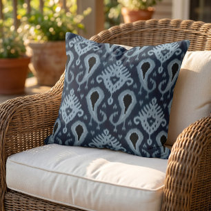 Coussin Motif artistique Ikat natif moderne rustique de ch