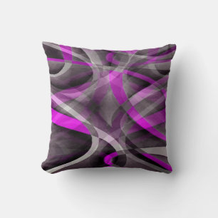 Coussin Motif artistique rétro magenta et gris des années
