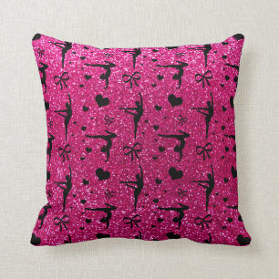 Coussin Motif au néon de parties scintillantes de