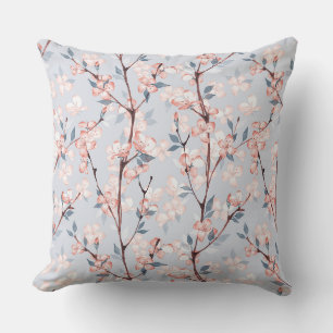 Coussin Motif aux délicates fleurs de sakura printanière