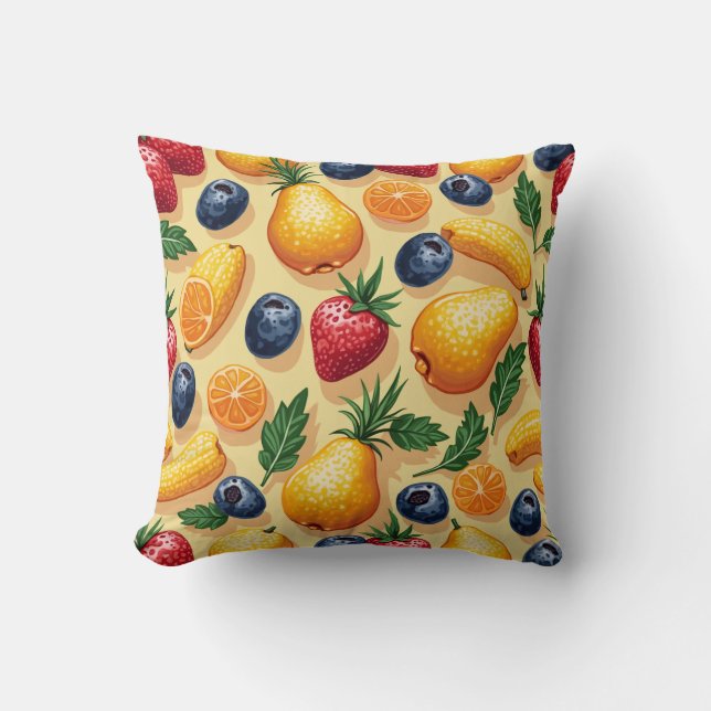 Coussin motif aux fruits frais et sucrés (Recto)