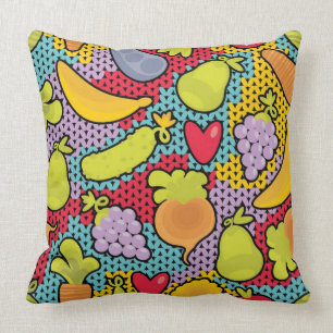 Coussin Motif avec des fruits et légumes