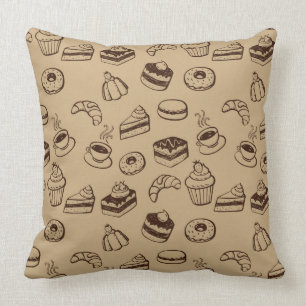 Coussin Motif avec des gâteaux, des desserts et la