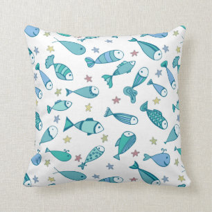 Coussin Motif avec des poissons et des étoiles de mer