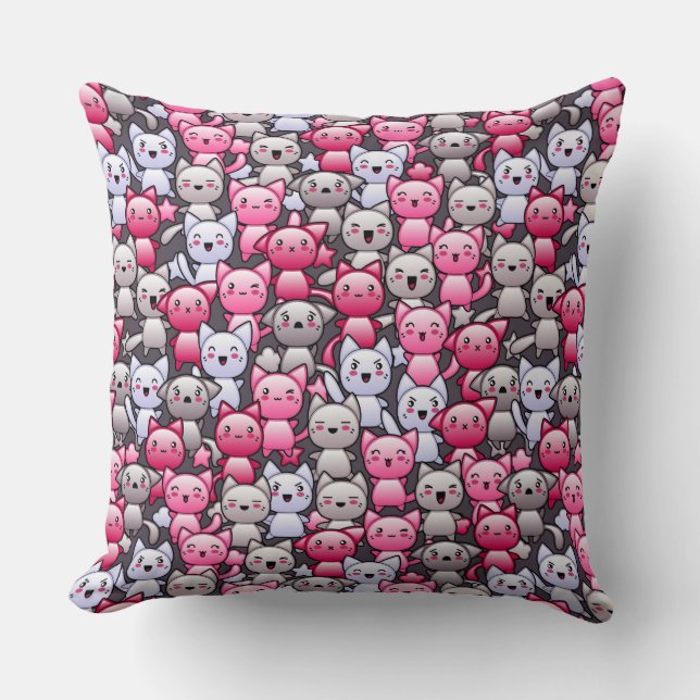 Coussin motif avec les chats mignons 2 de griffonnage de (Recto)