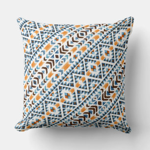 Coussin Motif aztèque à l'aquarelle