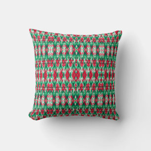 Coussin Motif aztèque abstrait rouge vert mignon