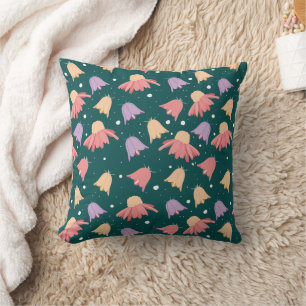 Coussin Motif Bell Flowers sur Arrière - plan vert foncé
