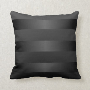 Coussin Motif Black Grey Stripes