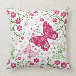 Coussin Motif blanc floral