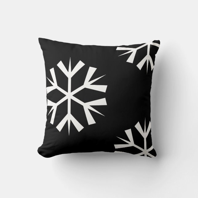 Coussin motif blanc SNOWFLAKE (Recto)